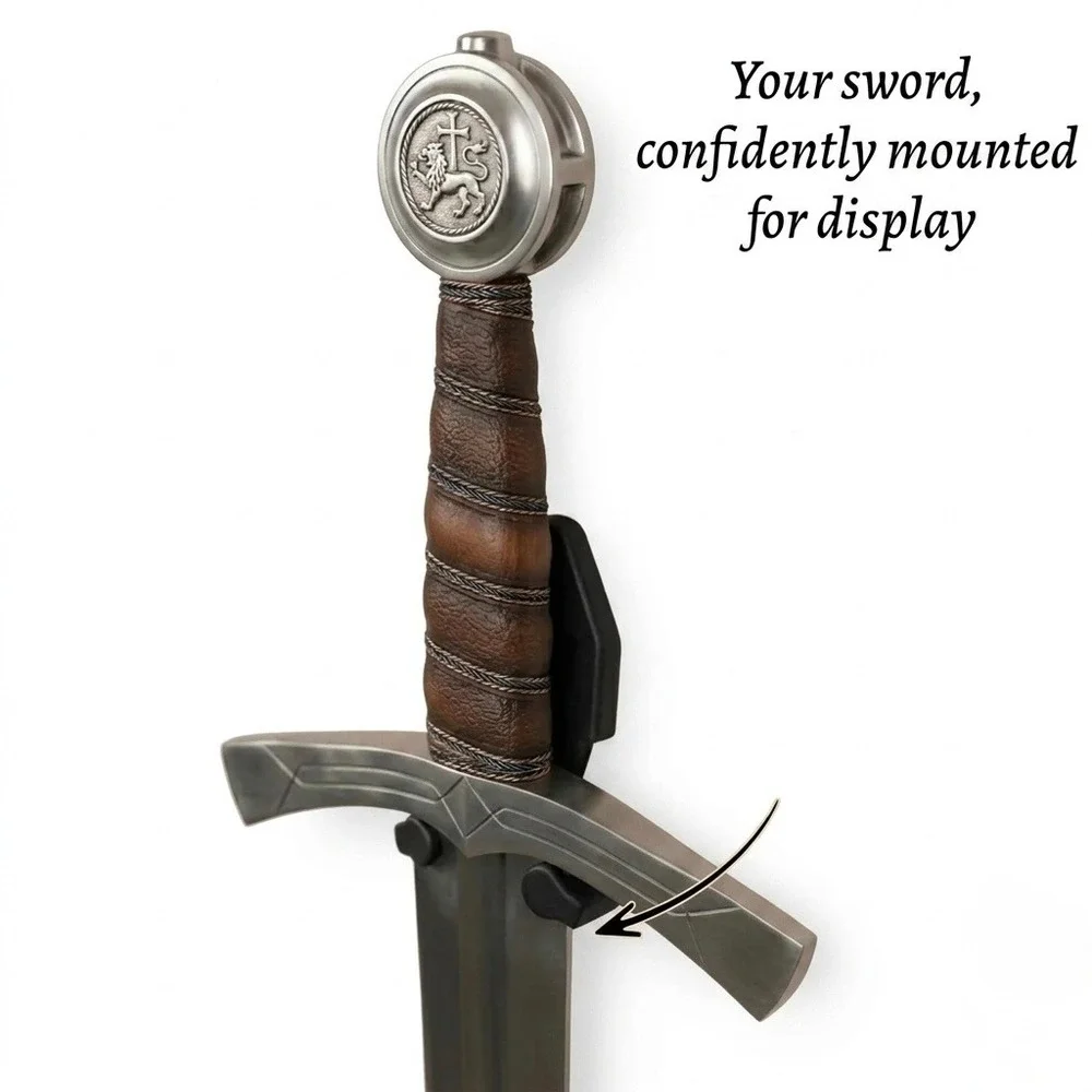 Adjustable Vertical Sword Dagger Axe Wall Mount Hanger Medieval Display Set of 2